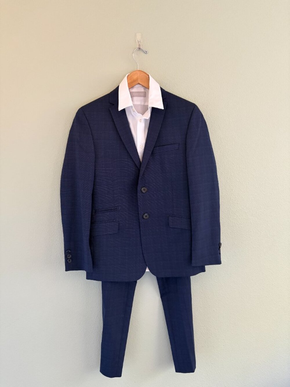 Marc NY - Andrew Marc Boys Skinny Navy Plaid Suit Size 14 - Picture 2 of 16